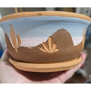 Vtg Gordon Pottery Southwestern Style Planter Cacti Succulent Hand Made Pot 90's